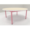 TABLE MATERNELLE RONDE 1200 T2 BLEU D'ALUMINE - PLATEAU SERINGA - CHANT ABS BLANC